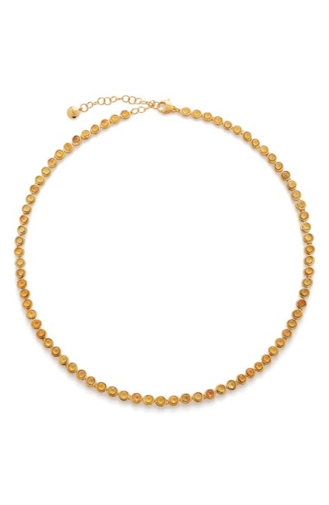 Monica Vinader X Kate Young Tennis Necklace - 18ct Metallic Gold ...