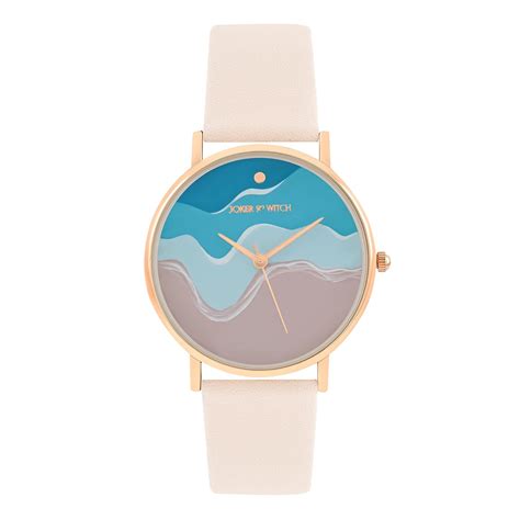 Joker & Witch Summer Blue Dial Beige Faux Leather Analogue Watch for ...