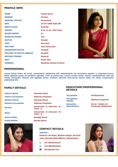 Professional Bio-data Templates || Shubham Bhavatu