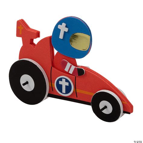 6 1/4" x 4 1/4" Race Car VBS 3D Race Car Foam Craft Kit - Makes 12 ...
