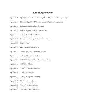 Texas High School Gymnastics Official Registration Form - Blank ...