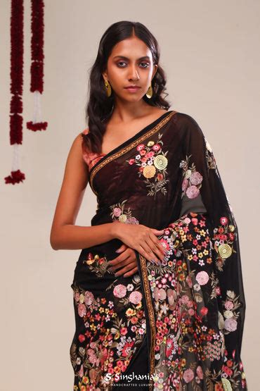 Buy Pure Georgette Silk Sarees Online | Singhania's