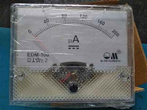 Om Meters EDM-100 Rectangular Moving Coil Analog Panel Meter 200uA DC ...