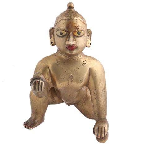 Crawling Krishna Big Statue In Brass
