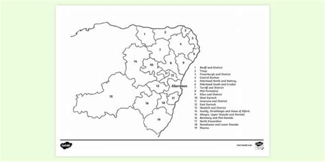 Aberdeenshire Map Colouring Sheet | Colouring Sheets