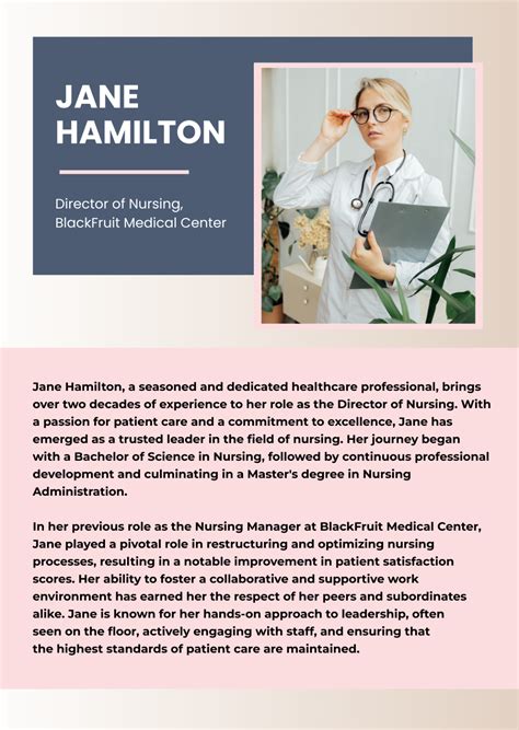 Example Of Nurse Biography at Nadine Boeding blog