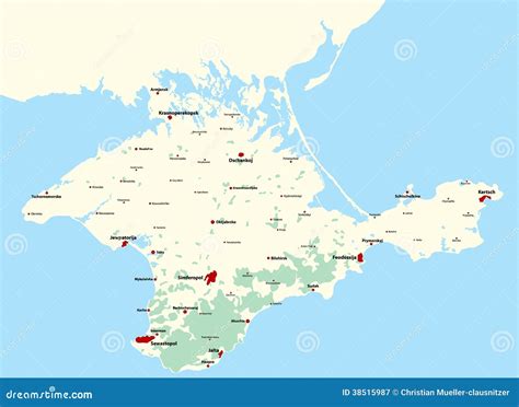 Map Of The Crimea Cartoon Vector | CartoonDealer.com #38515987