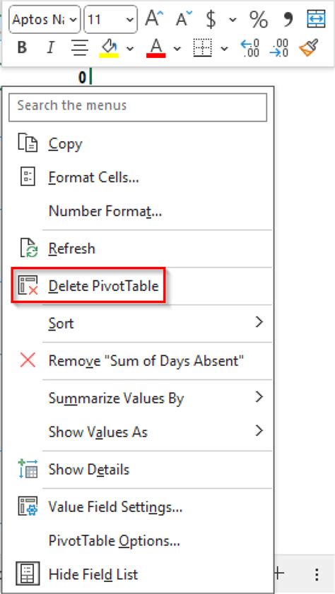 Image result for +Remove PivotTable Excel