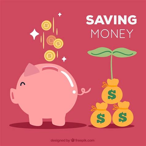 Sparschwein Hintergrund und wachsende Einsparungen | Premium Vektor