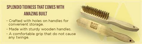 Jon Bhandari Tools 3pc Wooden Handle Wire Brush with Carbon Steel ...