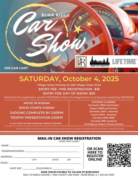 Oct 4 | 2025 Annual Burr Ridge Car Show | Burr Ridge, IL Patch