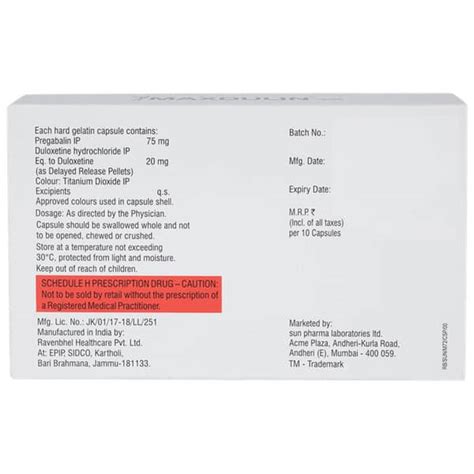 Maxdulin 75/20 Capsule: Uses, Side Effects, Price, Dosage & More Info ...