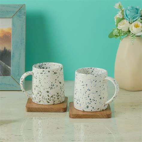 White Terrazzo Mug Set of 2 – The Decor Mart