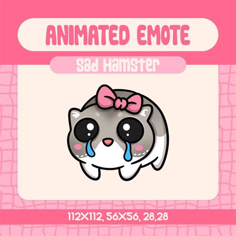 Sad Meme Hamster Animated Emote for Twitch, Discord, Cute Crying ...