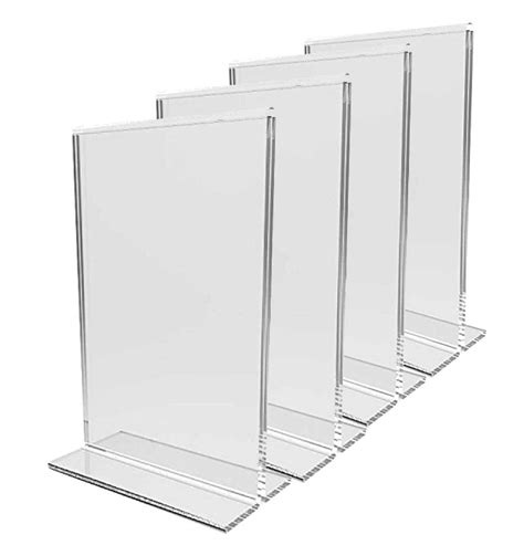 4 X 7 Inch (A6) x 4 PCS Acrylic Display Stand Paper Holder T Shape ...