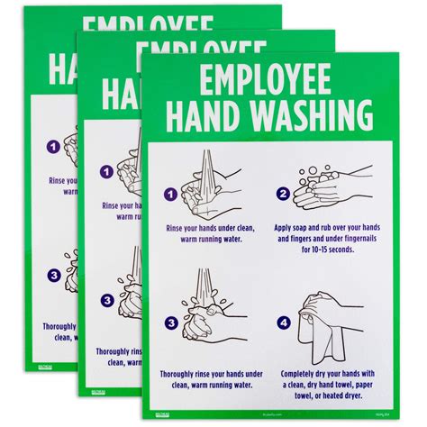 Buy Employee Hand Washing Decal, 3 Signs - Public Restroom or Kitchen ...