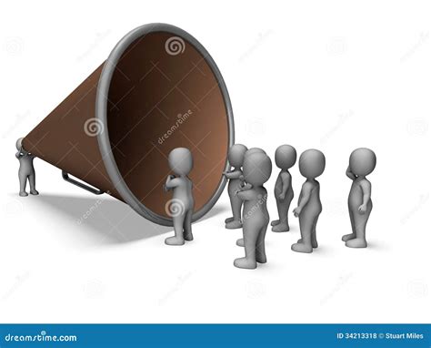 Megaphone Character Shows Announcement Proclaim Explaining and L Stock ...