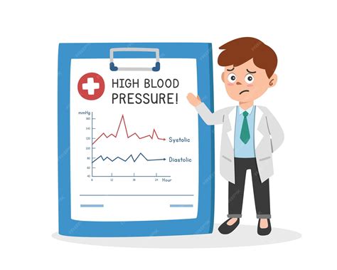 Premium Vector | High blood pressure clipart cartoon doctor showing bad blood pressure result ...