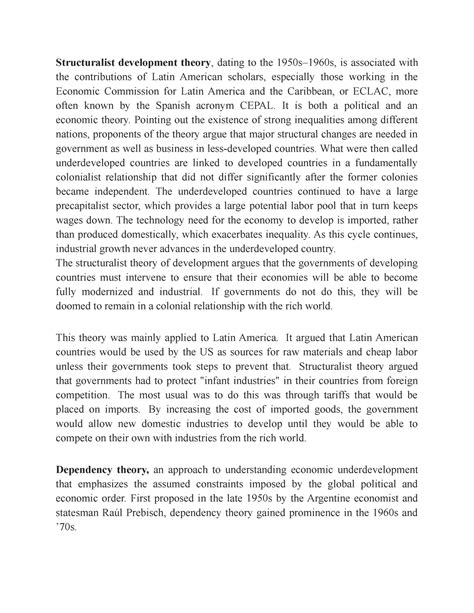 Structuralist approach to development - Growth and development - MG ...