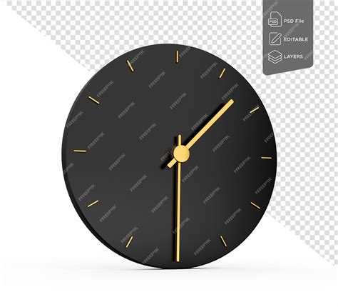 Premium PSD | Premium gold clock half past one o clock 130 or 1330 ...