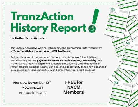 TranzAction History Report by United TranzActions - NACM Southwest
