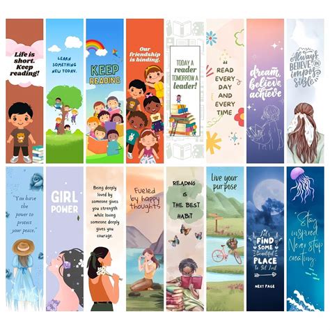 Brandian 16pcs Bookmarks Aesthetic - Bookmarks for Books - Paper ...