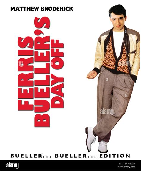 MATTHEW BRODERICK POSTER, FERRIS BUELLER'S DAY OFF, 1986 Stock Photo ...