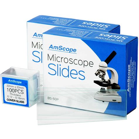 AmScope BS-100P-100S-22-A Microscope Slides, 100 Blank Slides with 100 ...