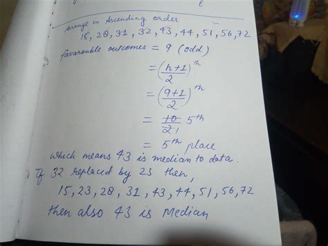 Find the median of data 15,28,72,56,44,32,31,43,51 if 32 is replaced by ...