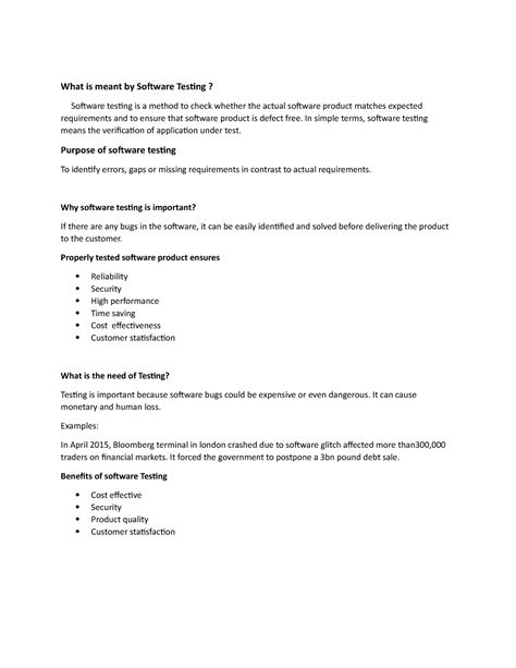 Software testing part 1 - What is meant by Software Testing? Software ...