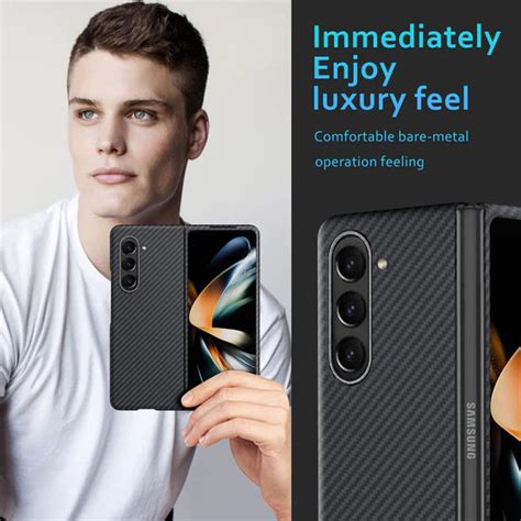 Samsung Galaxy Z Fold 5 Carbon Fiber Aramid Shockproof Case-Black ...