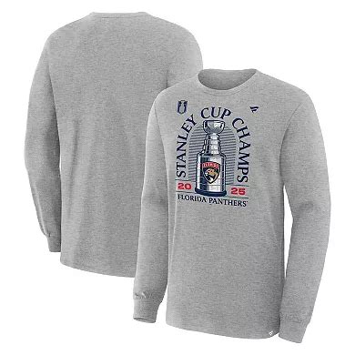 Men's Fanatics Heather Gray Florida Panthers 2025 Stanley Cup Champions ...