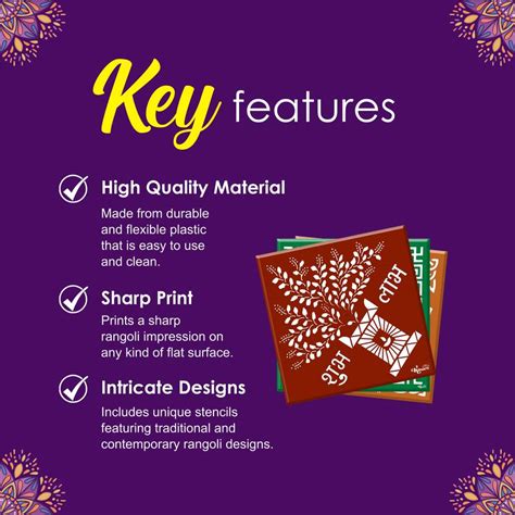 Kitoarts Rangoli Stencils Big Size,Kolam Stencils,Rangoli Designs ...