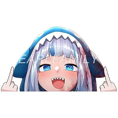 Buy EARLFAMILY 5.1'' Cartoon Car Stickers for Gawr Gura Hololive Anime ...