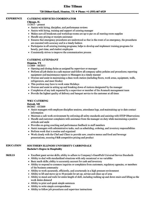 Bildergebnis für examples of catering resumes