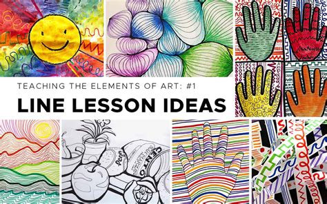 Line Art Lesson Ideas: Elements of Art Projects - Art With Trista