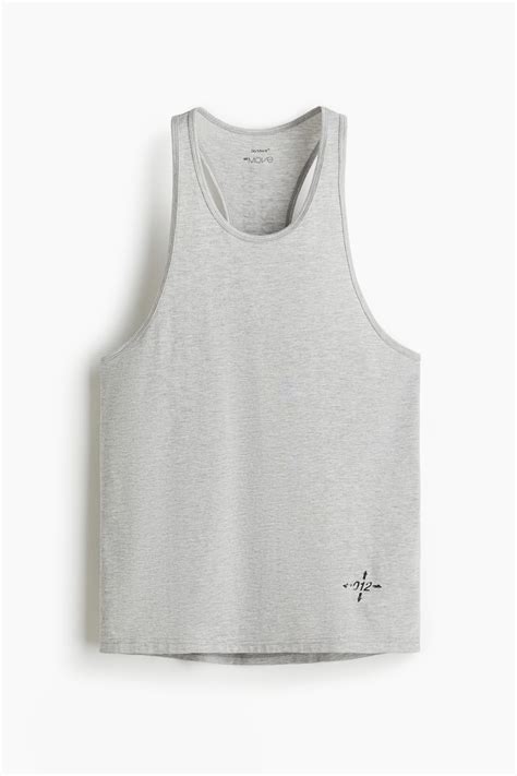 Regular Fit Sports vest top with DryMove™ - Grey marl - Men | H&M IN