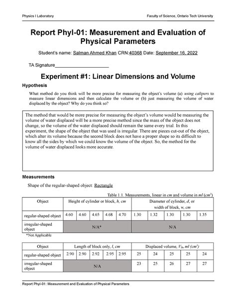 Physics Lab Report Sample On Measurement 的图像结果