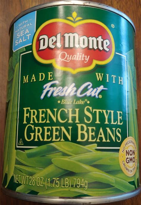 French Style Green Beans Nutrition Label at Tarah Gordon blog