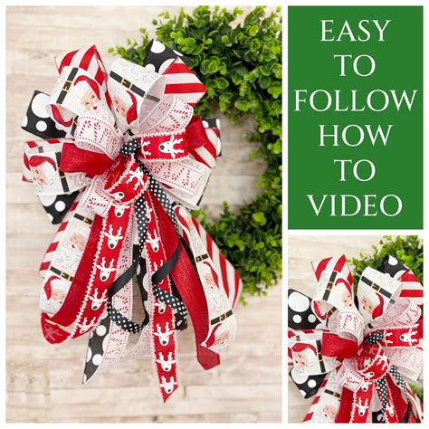How to Make a Christmas Wreath Bow, DIY Christmas Tree Bow, Bow Making ...