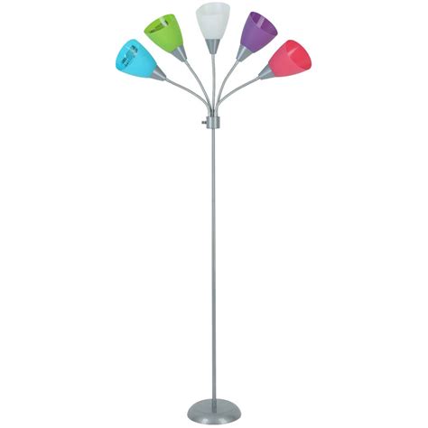Mainstays 5-Light Floor Lamp, Pastel Colorswith CFL Bulbs Included ...