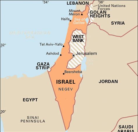 Israel on world map: surrounding countries and location on Asia map