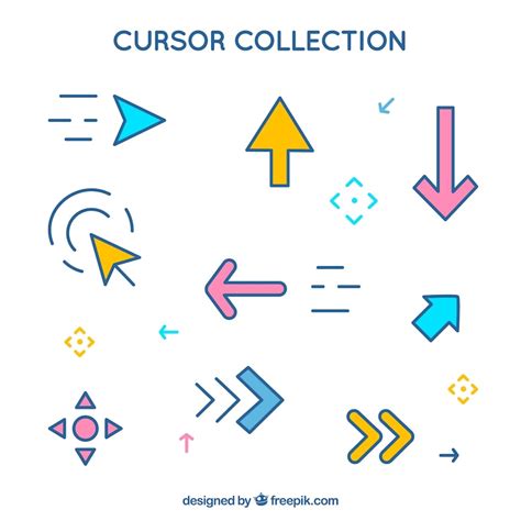 Free Vector | Cursor set in different colors
