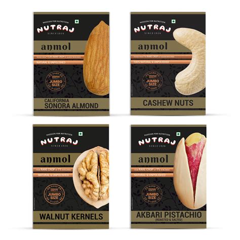 Nutraj Anmol Sonora Almond Kernel, Jumbo Cashew, Akbari Pista & Walnut