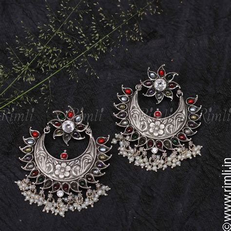 Silver Chandbali Earrings