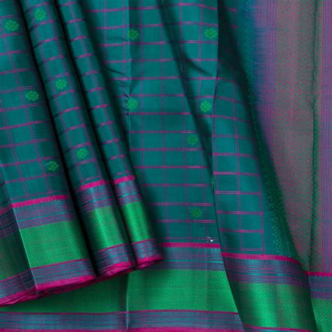 Blue Kanchipuram Silk Saree With No Zari For Office Wear PV RM NZ 465 ...