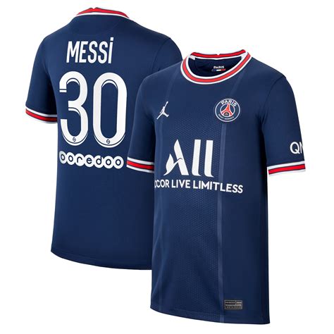 Buy Youth Jordan Brand Lionel Messi Blue Paris Saint-Germain 202122 ...