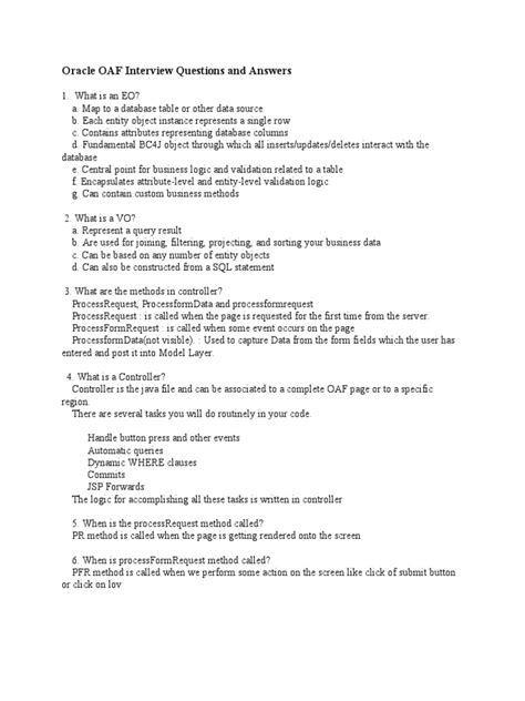 Image result for Oaf Oracle Interview Questions