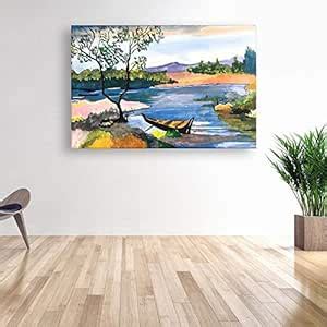 Inephos Wood Landscapes, Abstract Painting, Multicolour, Printed, 85cm ...