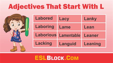 Adjectives That Start With L : r/ESLBlock